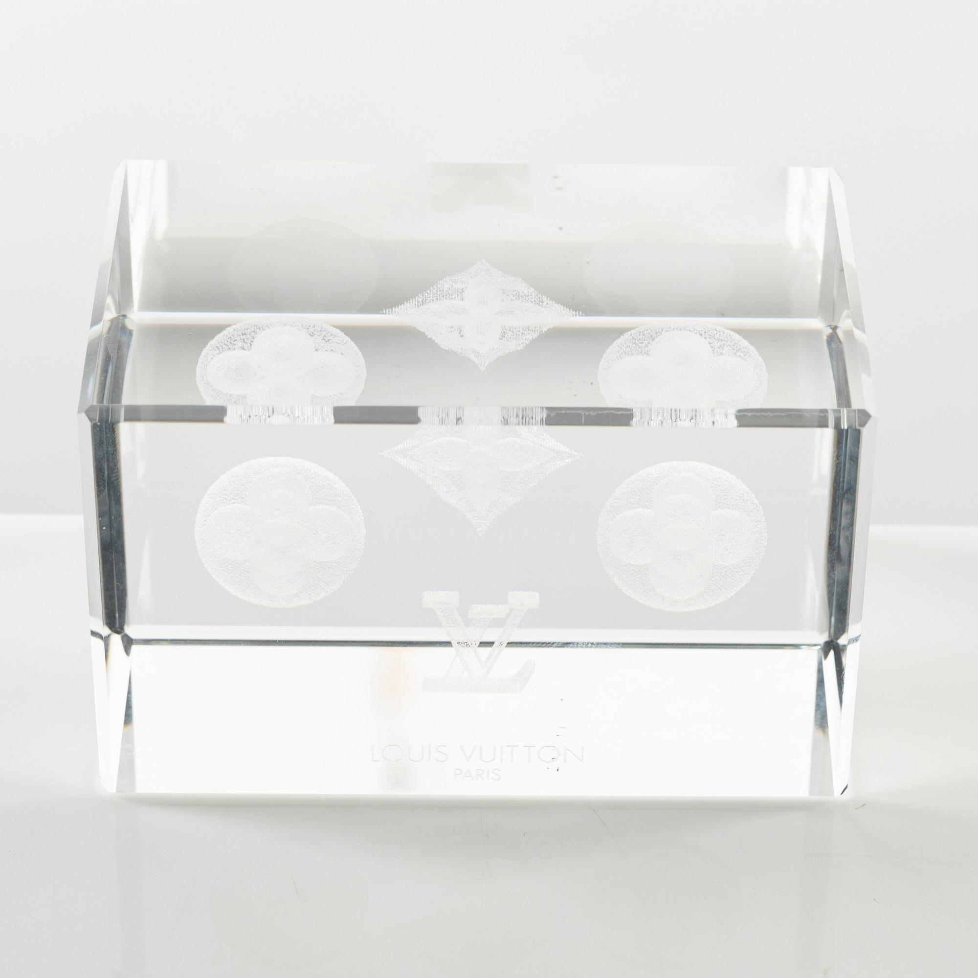 Louis Vuitton, a monogram crystal paper weight.