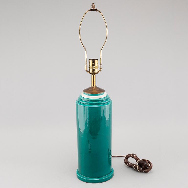 A 1960's ceramic vase remade to lamp base by ETTORS SOTTSASS for Il Sestante, No 809, signed.