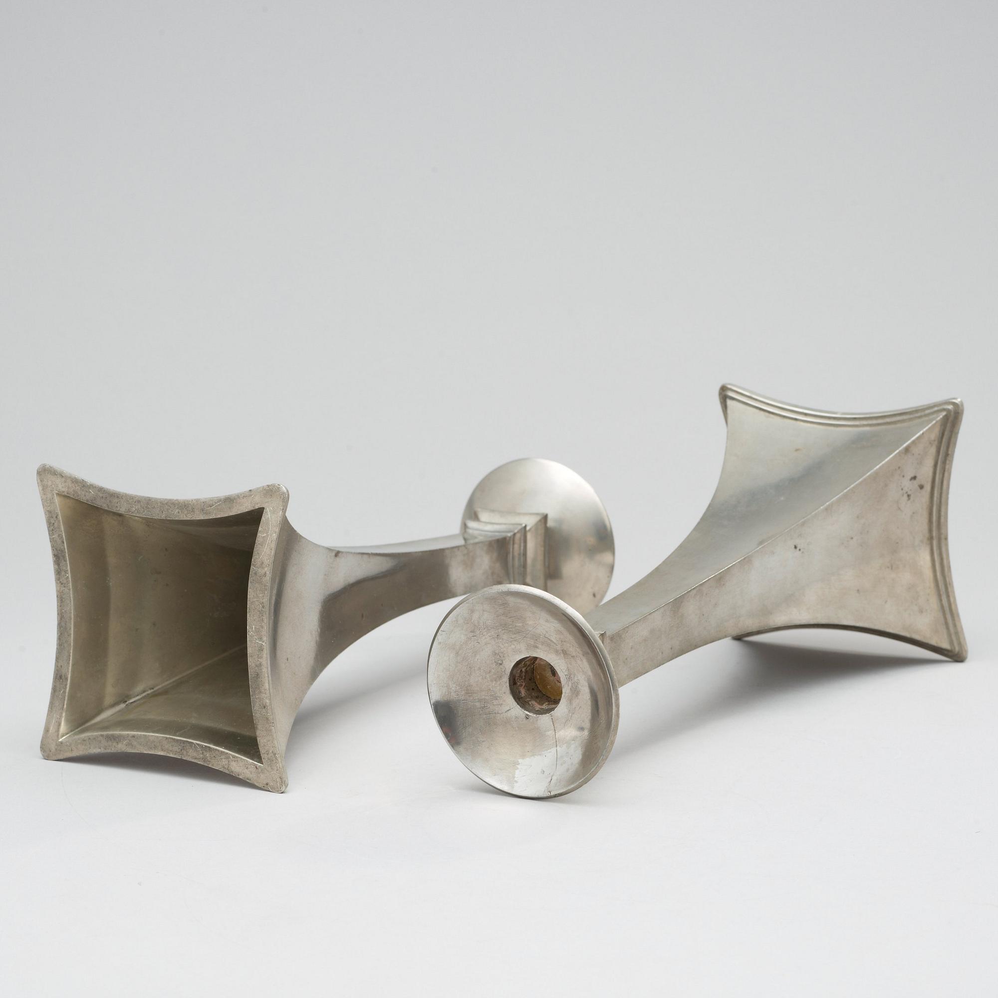 JUST ANDERSEN, ljusstakar, ett par, Danmark 1920-30-tal.