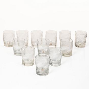 Selterglas, 12 st, tidigt 1800-tal.