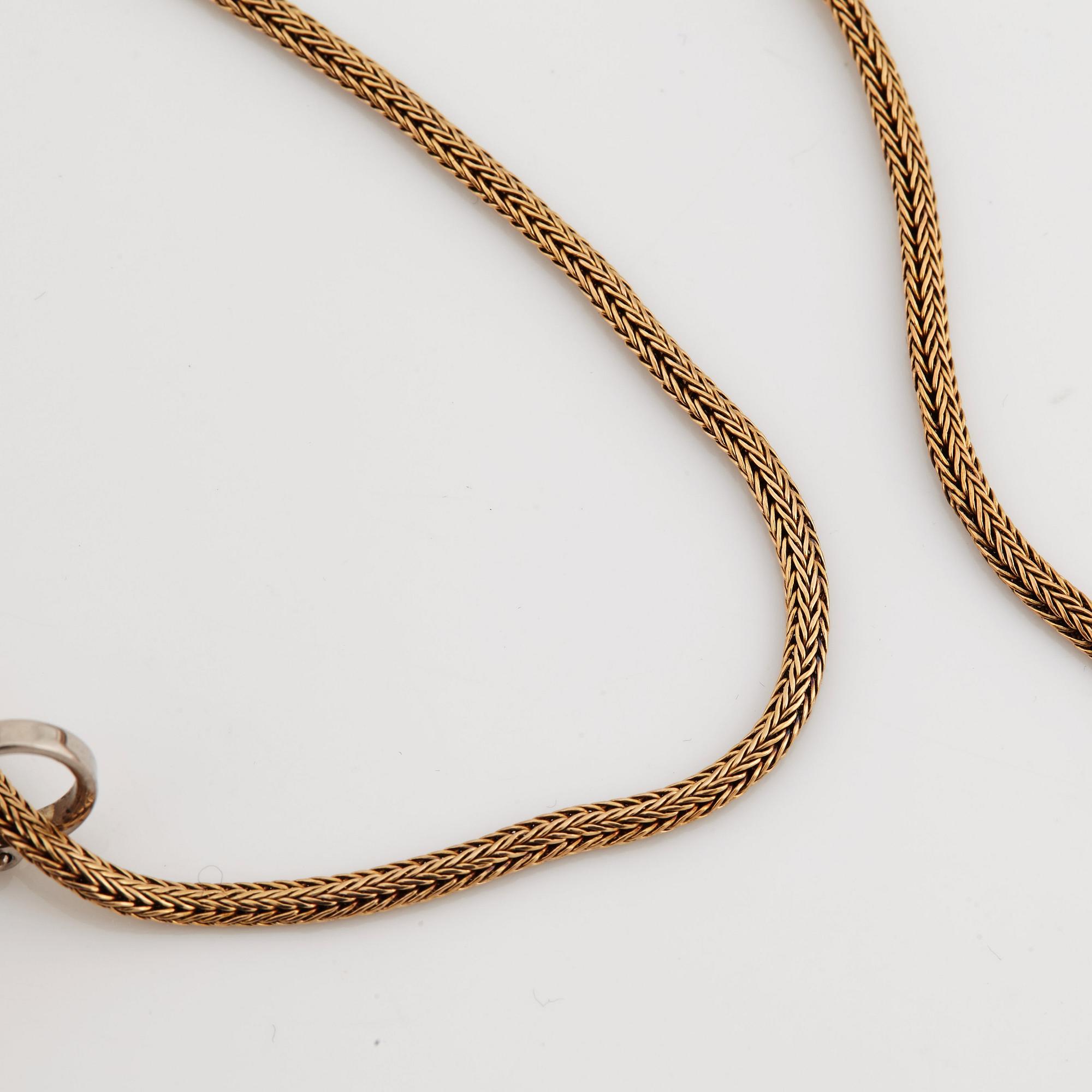 A old cut diamond pendant. Late 19th century.