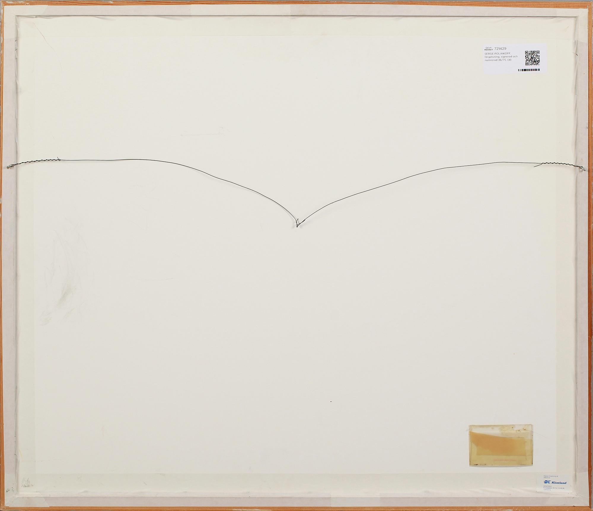 SERGE POLIAKOFF, etsning och färgakvatint, 1968, signerad och numrerad 36/75.