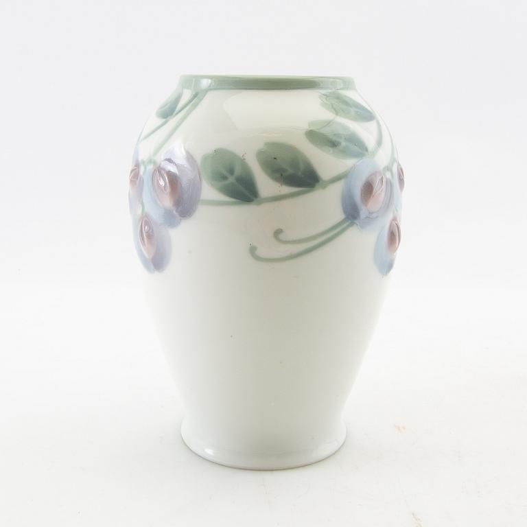 Vase and plate Rörstrand Art Nouveau early 20th century porcelain.