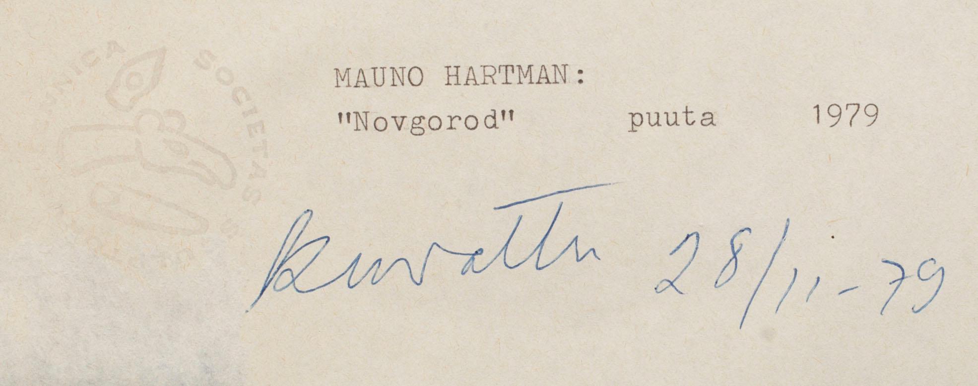 MAUNO HARTMAN, trärelief, signerad och daterad 1979.