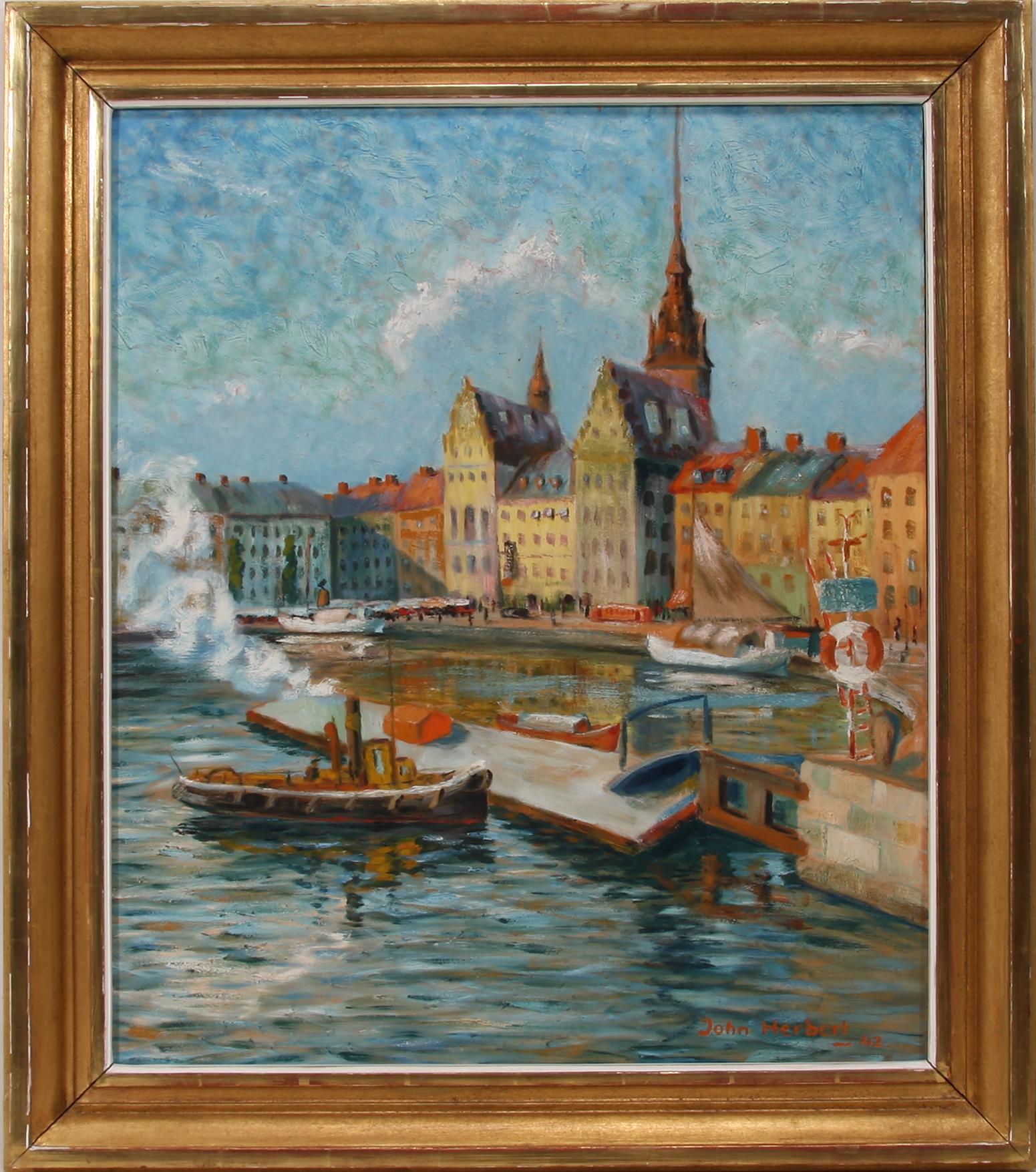 JOHN HERBERT, olja på pannå. Sign o dat 42.