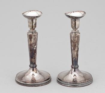 LJUSSTAKAR, ett par, silver, MGAB Uppsala 1964.