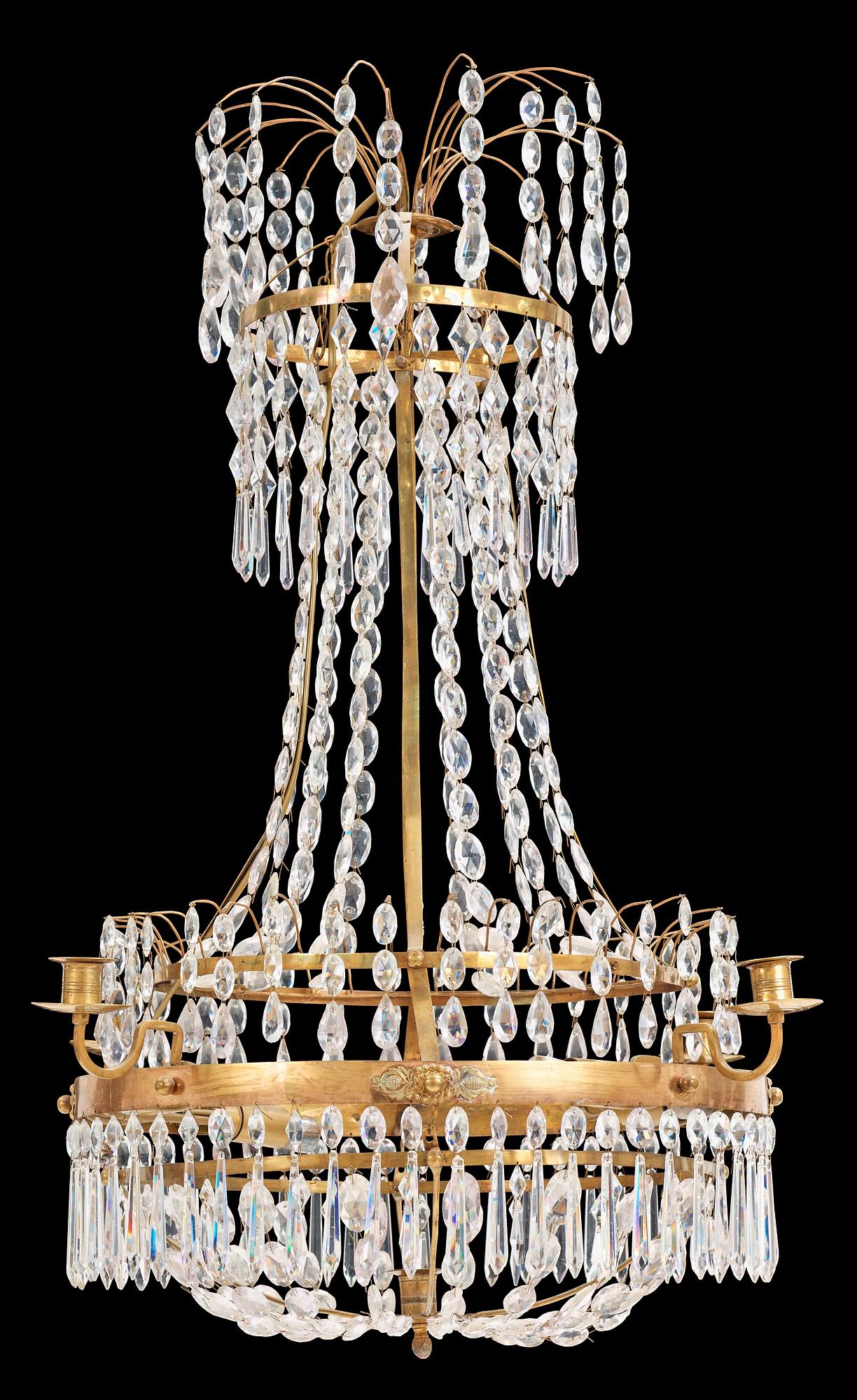 LJUSKRONA, för fem ljus. Sengustaviansk, omkring år 1800.