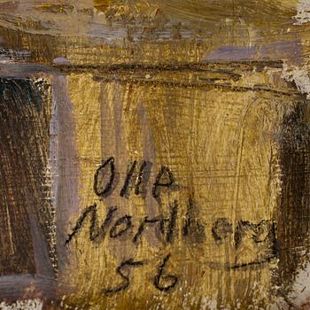 OLLE NORDBERG, olja på pannå, sign o dat 56.