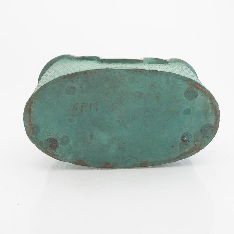 Signe Persson-Melin, a handsigned bronze "Barca" bowl later part of the 20th century Skånska Klockgjuteriet AB, Hannas.