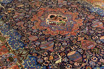 A CARPET, Figural Kashmar, ca 396 x 304 cm.