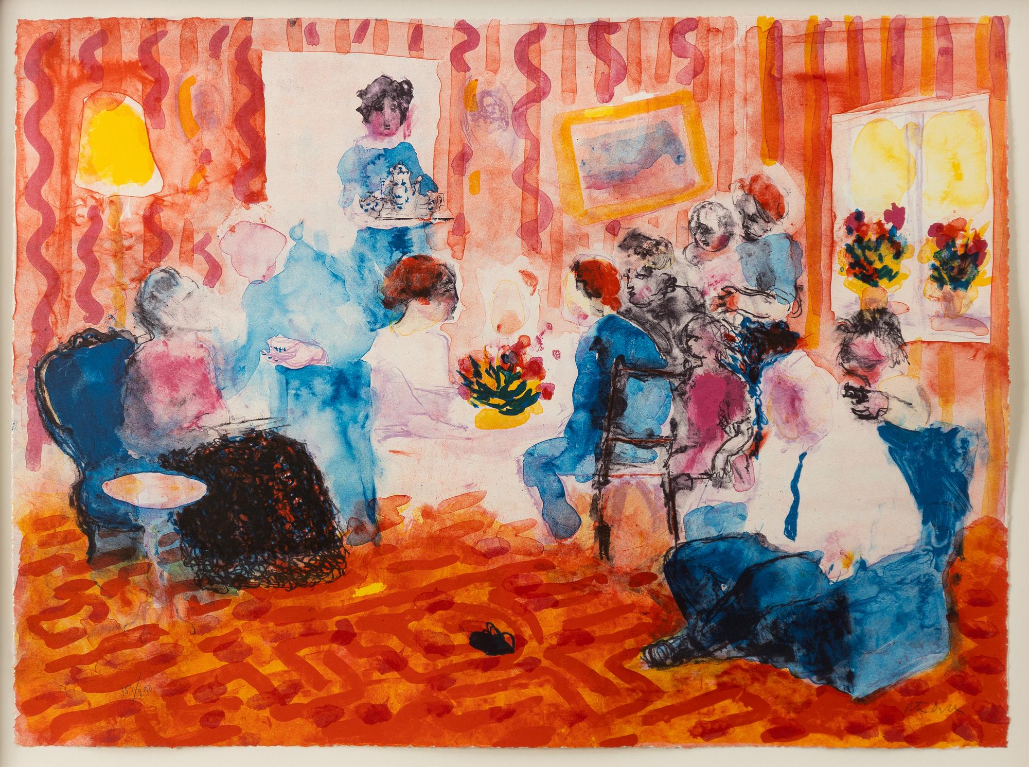 Peter Dahl, Interior with figures.