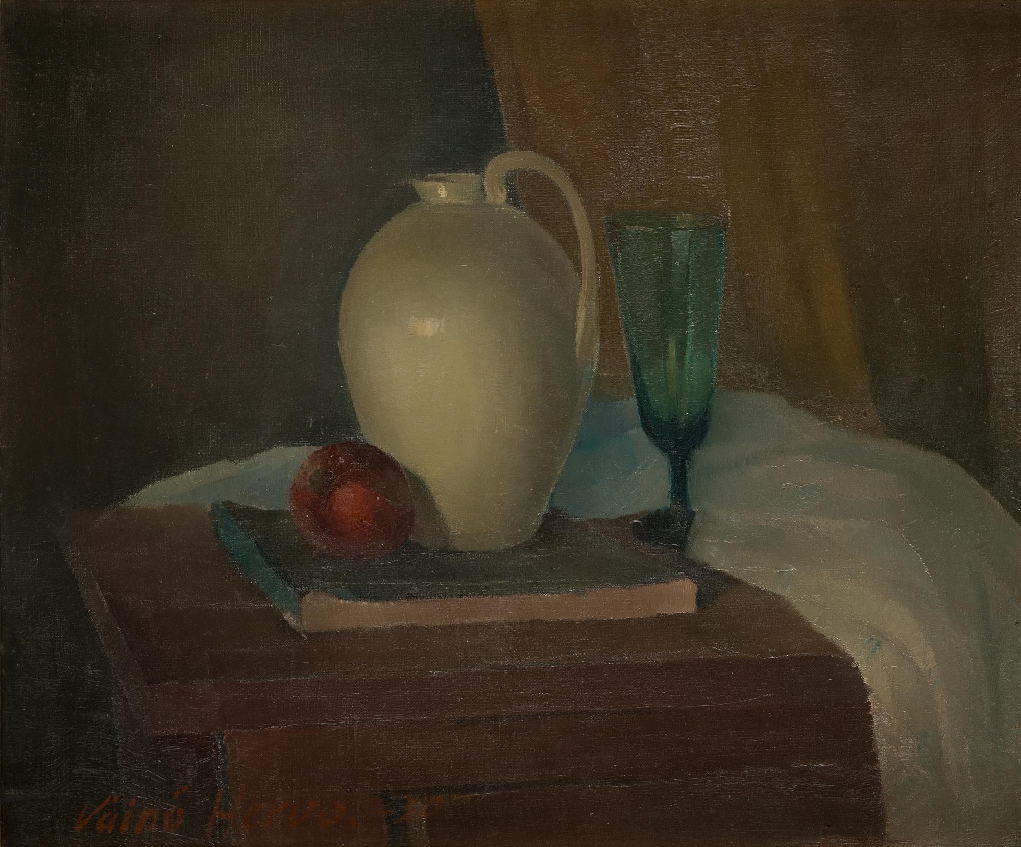 Väinö Hervo, olja på duk lagd på pannå, signerad och daterad -30.