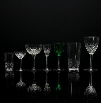 GLASSERVIS,  58 delar, Orrefors, 1900-talets andra hälft.