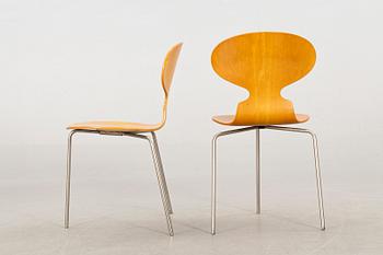 A PAIR OF 1960s "ANT" CHAIRS by ARNE JACOBSEN for FRITZ HANSEN.