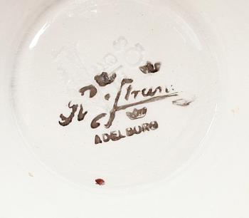 FRUKTSERVIS, 8 delar, porslin, Louise Adelborg, Rörstrand, tidigt 1900-tal.