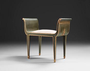 432. A stool attributed to Otar Hökerberg in olive-green lacquered wood, Sweden 1920's,