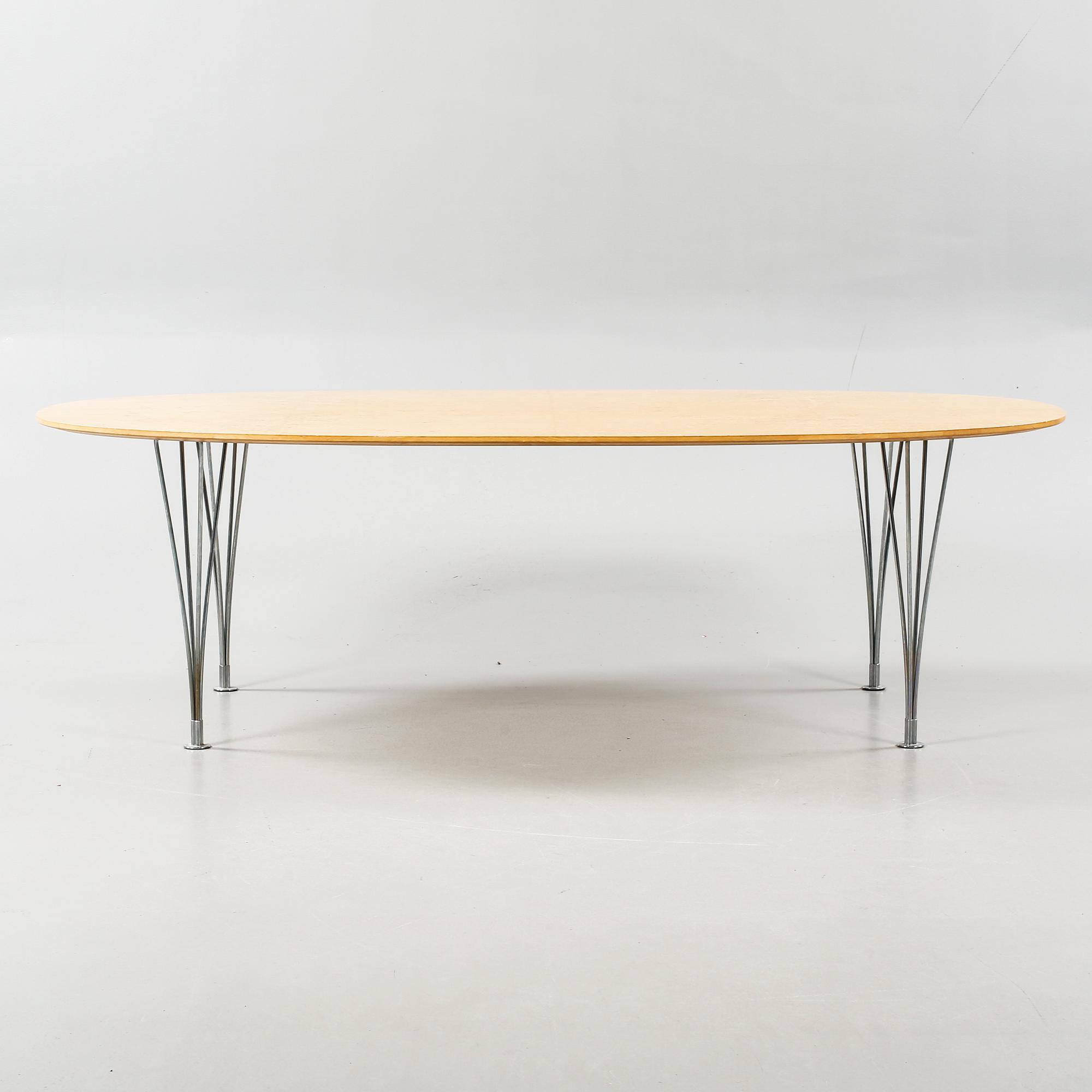 Dining table named "Superellips", designed by Piet Hein and Bruno Mathsson for Bruno Mathsson International.