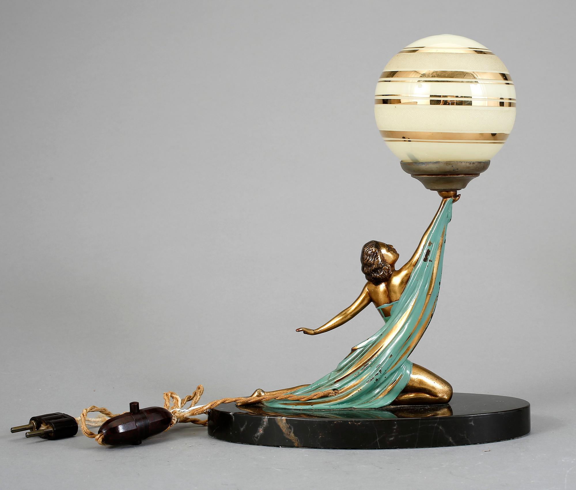 BORDSLAMPA, art deco, 1930/40-tal.