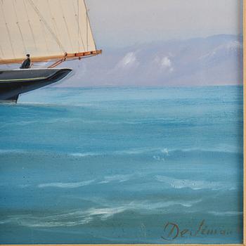 Tomasso De Simone, Two-masted schooner "Alcalda" by Vesuvius.