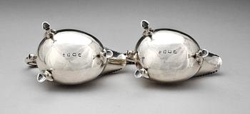 SÅSSNIPOR, ett par, silver, London 1772. Totalvikt ca 380 gram.
