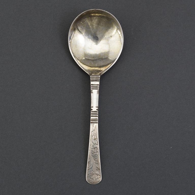 A Norwegian 18th century silver spoon, mark of Hans Pettersen Blytt (Bergen 1711-1759).