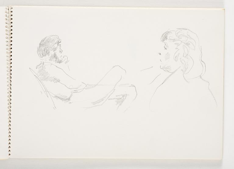 Lotte Laserstein, 3 skissblock med teckningar.