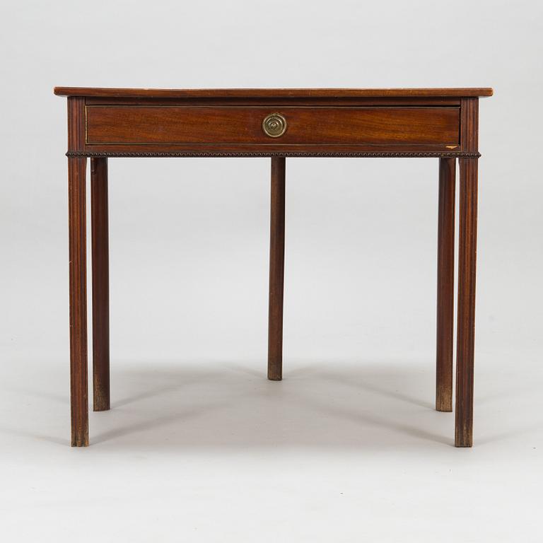 A Gustavian card table around 1800.