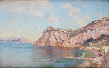 878. Axel Lindman, Capri, the Tiberius cliff at the Sorrento Peninsula.