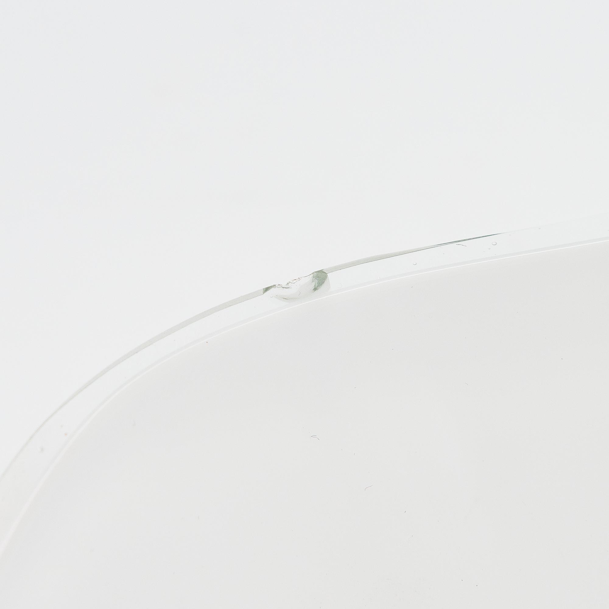 Alvar Aalto, glasskulptur, 2 delar av "Aalto-blomman", signerad Alvar Aalto Iittala. 1950-tal.