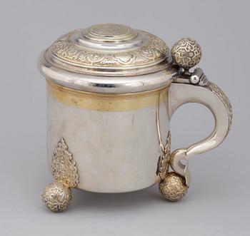 DRYCKESKANNA, silver, barockstil, Möllenborg, Stockholm 1907. Vikt ca  1200 gram.