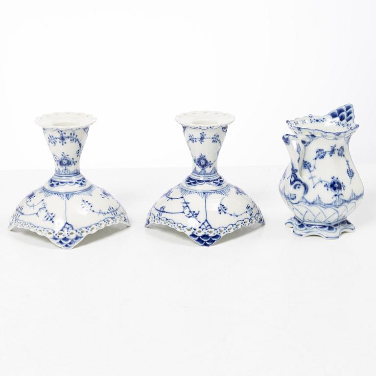 Royal Copenhagen, servisdelar, 6 st, porslin, "Musselmalet", helblonde, Danmark, 1969-1973.