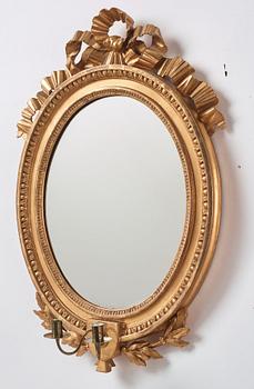 A Gustavian two light girandole mirror. (later copy will follow the lot).