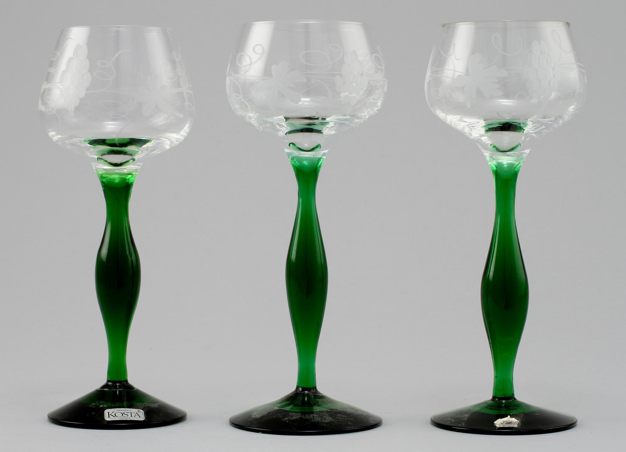 VITVINSGLAS, 12 st, 1900-talets fjärde kvartal.