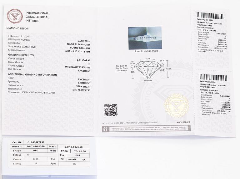 Korvakorut, briljanttihiotut timantit yhteensä 1.02 ct, 14K kultaa.