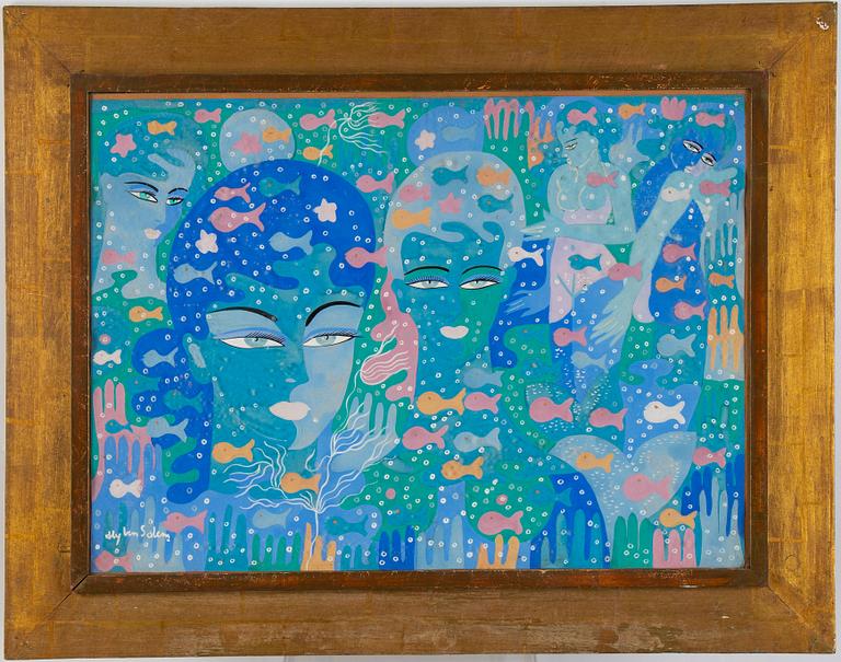 Aly Ben Salem, gouache, signerad.