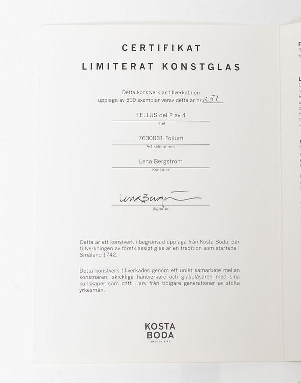 Lena Bergström, "Folium", ur serien "Tellus", Kosta Boda, 2019.