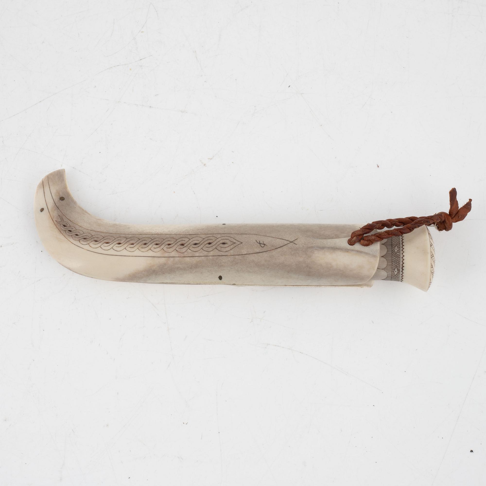 Per-Erik Nilsson, a reindeer hornknife, signed.