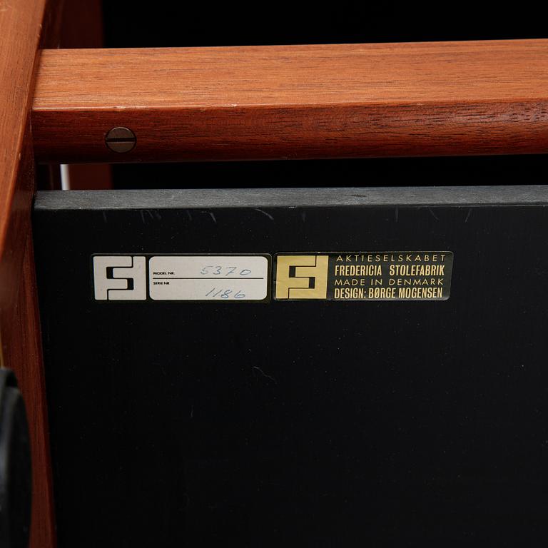 Børge Mogensen, a model '5370' teak and laminate trolley from Frederica Stolefabrik, Denmark.