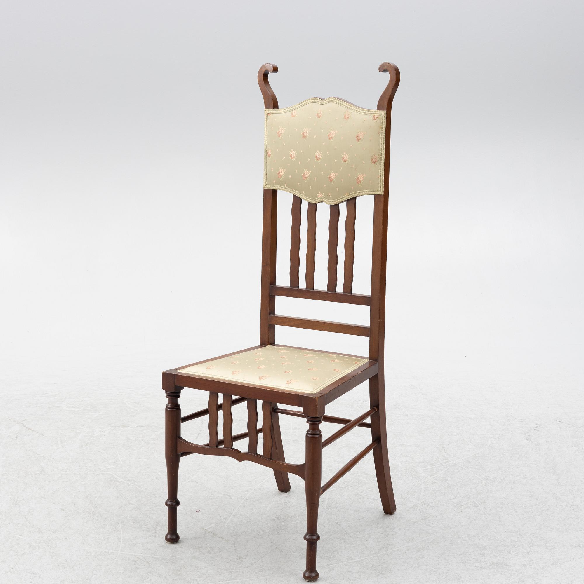 Soffa, 2 karmstolar, stol, jugend, omkring år 1900.