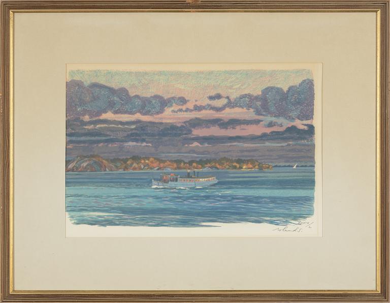 Roland Svensson, lithograph in colours, signed XXXVI/L.