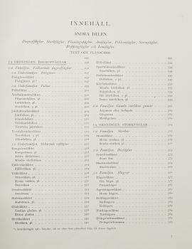 M, W & F VON WRIGHT, bokverk, 3 band, "Svenska fåglar", A. Börtzells tryckeri AB Stockholm, 1927-1929.