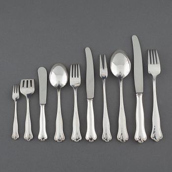 94 pieces of table "Kungsholm" flatware in EPNS, second half of the 20th century.