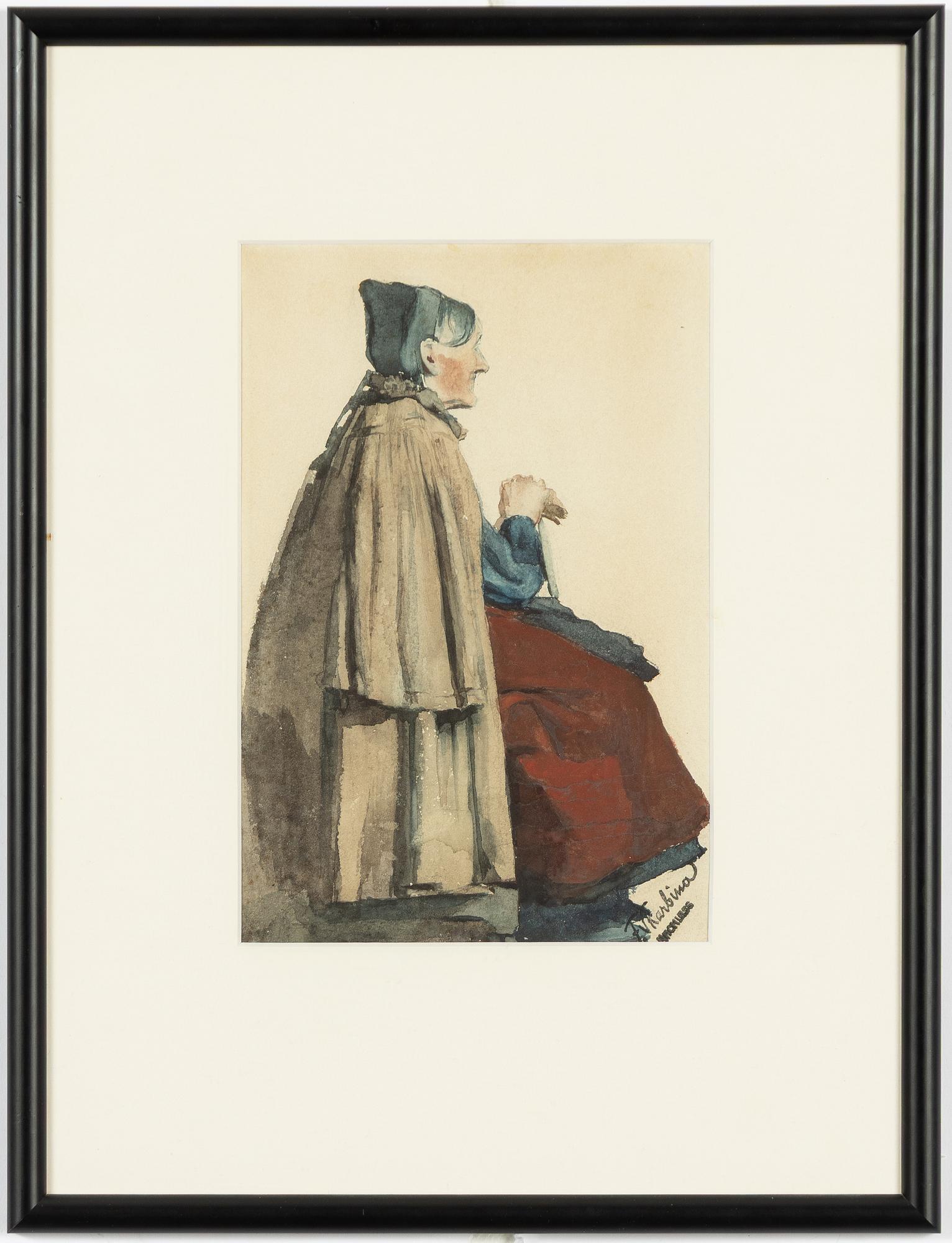 Franz Skarbina, "Seated woman in profile.".