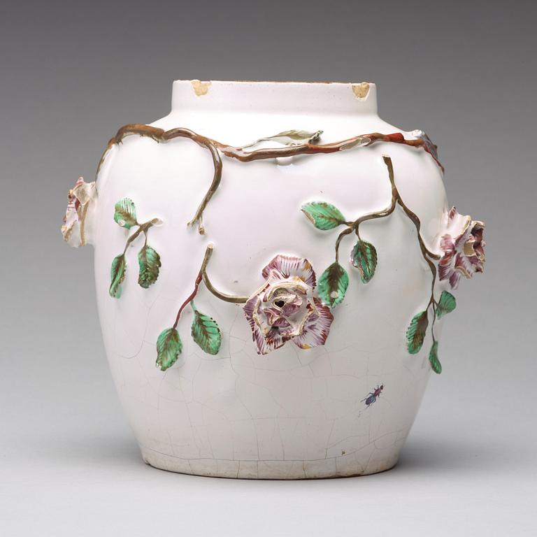 A Swedish faience jar, Marieberg, 18th Century.