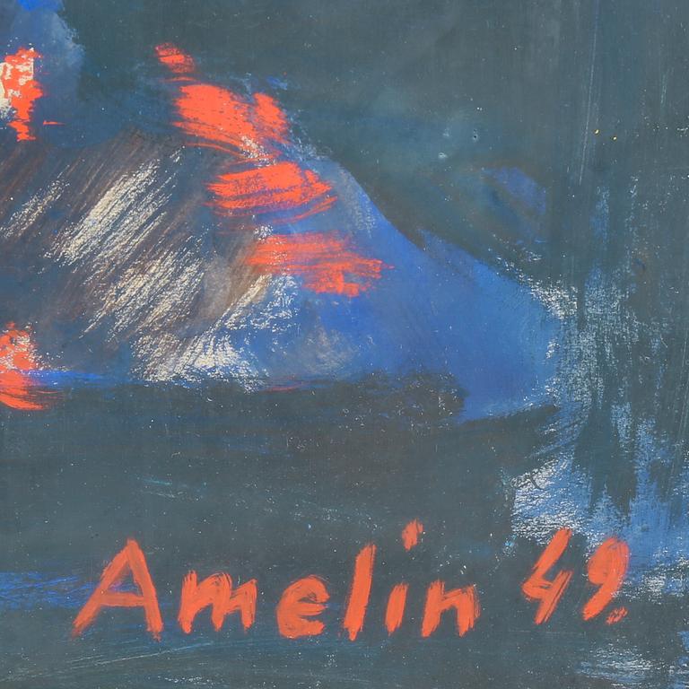 ALBIN AMELIN, gouache, signerad och daterad -49.