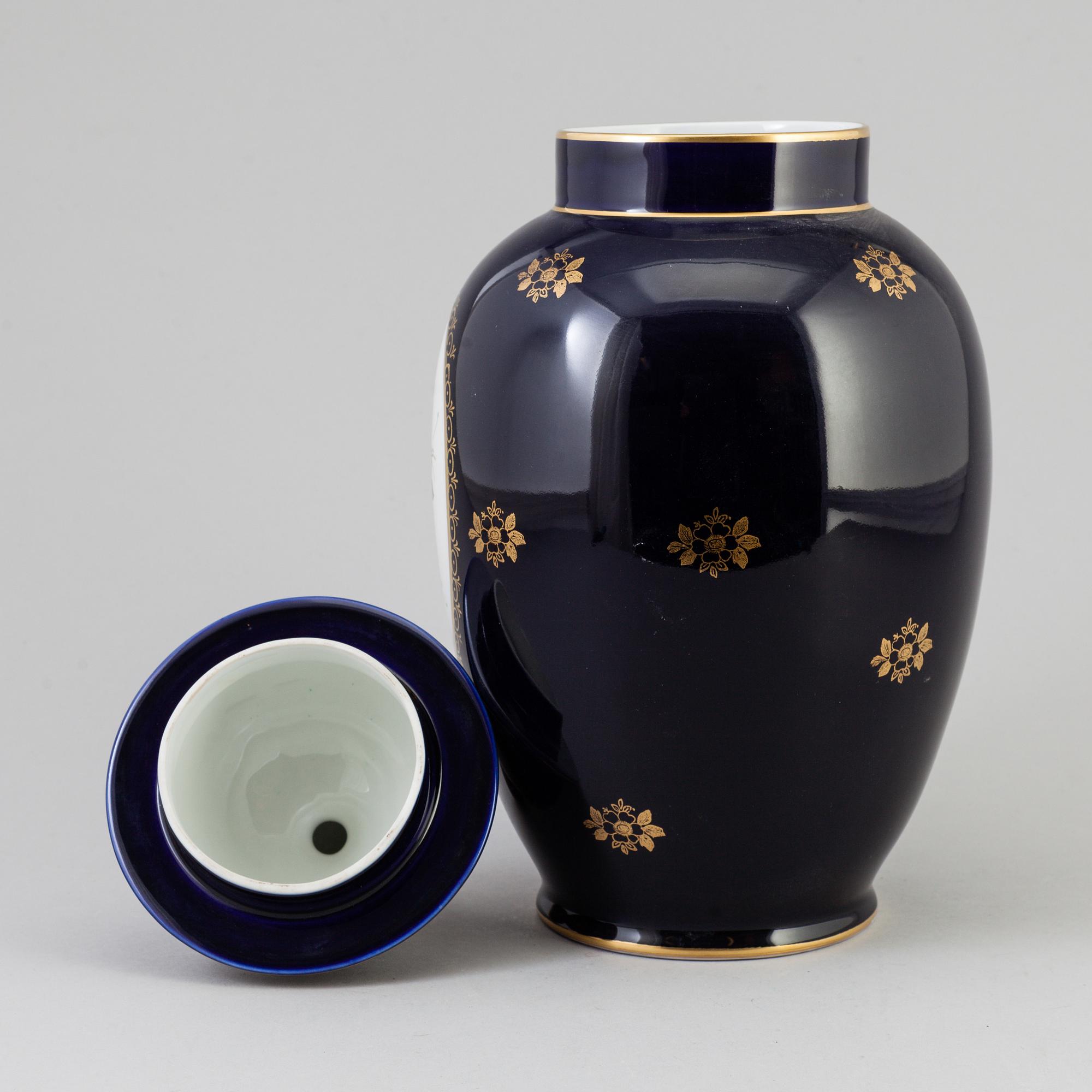 a vase by Graf Von Henneberg Porzellan Jlmenau 1777, Germany, first half of the 20th century.
