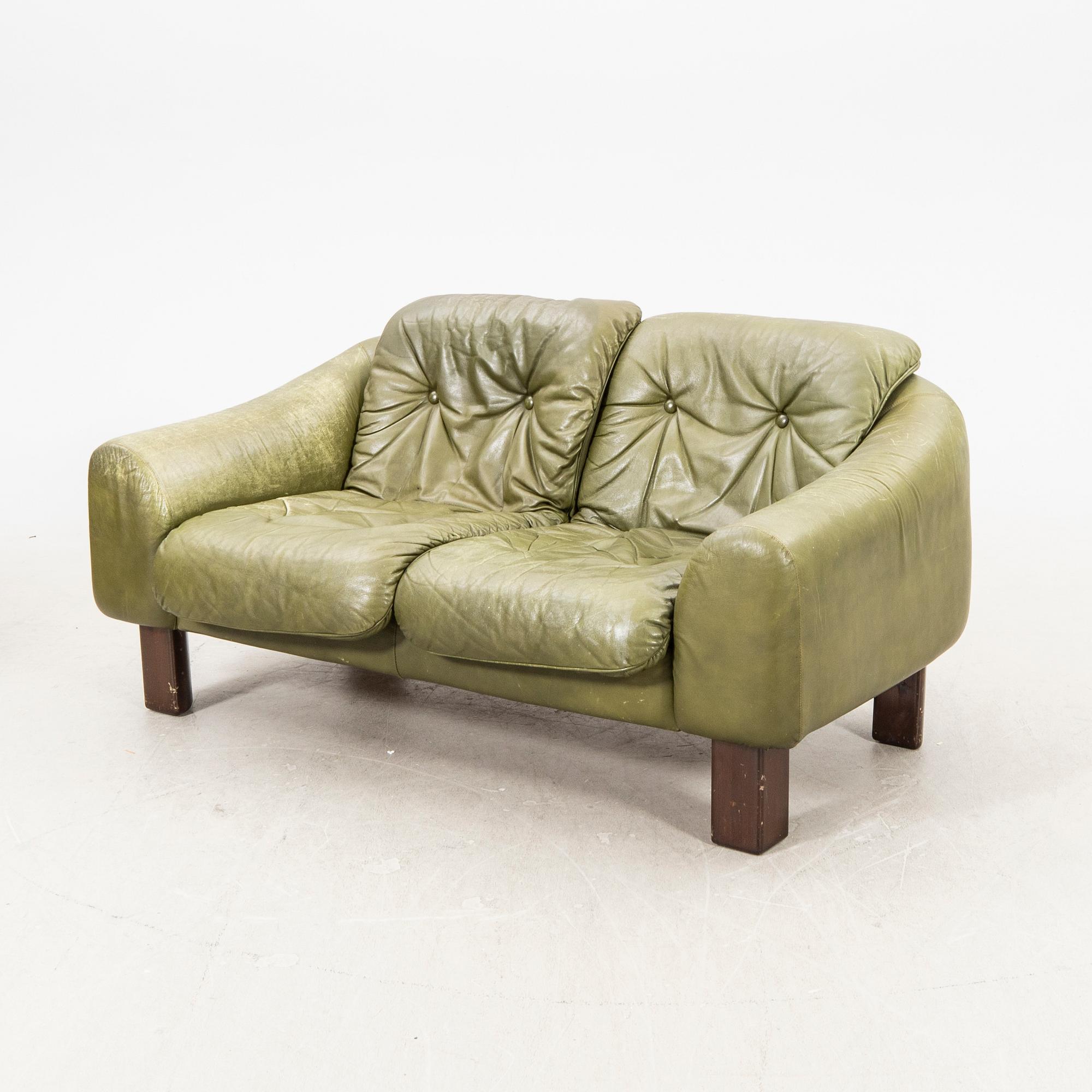 Two sofas, leather, 1970s.