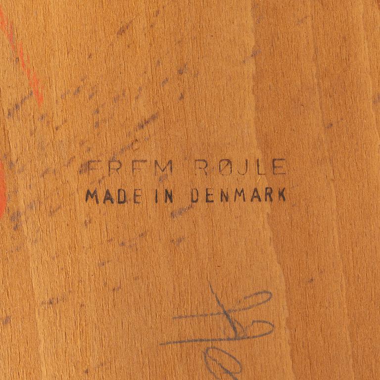 Hans Olsen, a "Roundette" dining table and six chairs, Frem Rölje, Denmark, 1950's/60's.