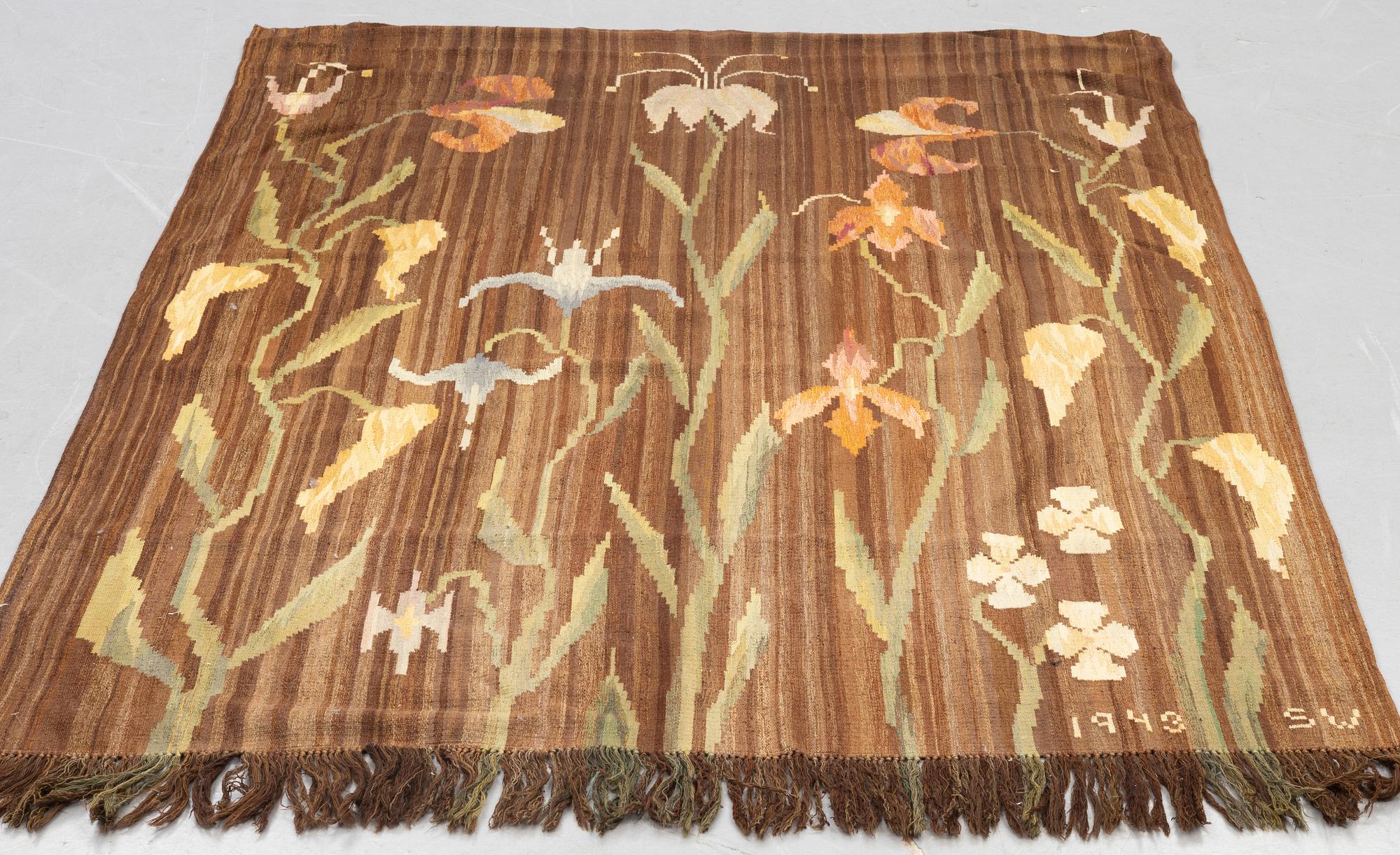 Vävd tapet, rölakan och gobelängteknik Sofia Widén 1943, ca 221,5 x 166,5 cm.