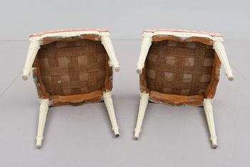 TABURETTER, 1 par, gustaviansk stil, 1800-talets andra hälft.